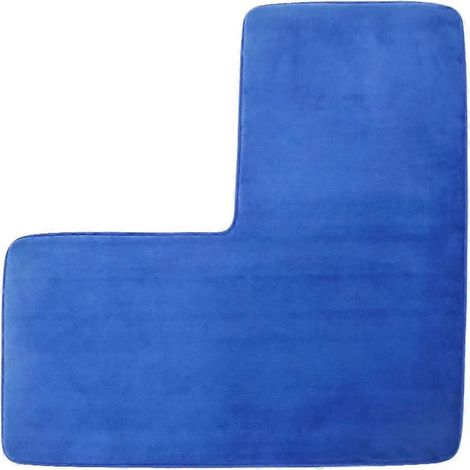 Tapis de bain en forme de L antidérapant, doux et lavable, idéal pour les douches carrées et les angles-A (1/5)