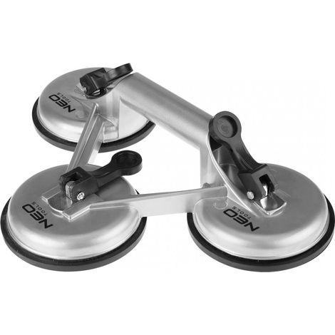 Ventosa triple de aluminio para vidrio, 150 kg (1/4)