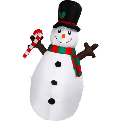 Aufblasbarer Schneemann, 1,6 m, mit Beleuchtung, Weihnachtsdekoration für den Garten, 220–240 V (1/5)