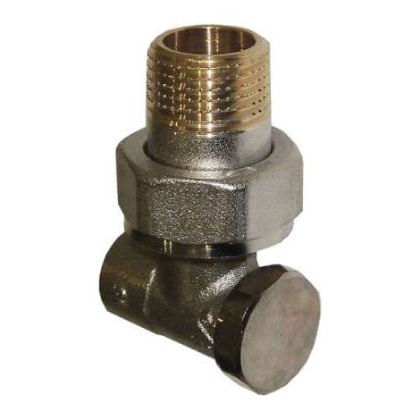 Rücklaufverschraubung Rücklaufventil vernickelt Eck ½ x 15mm zum Einlöten