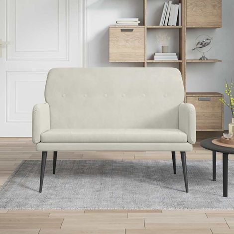 vidaXL Bench Cream 108x79x79 cm Velvet