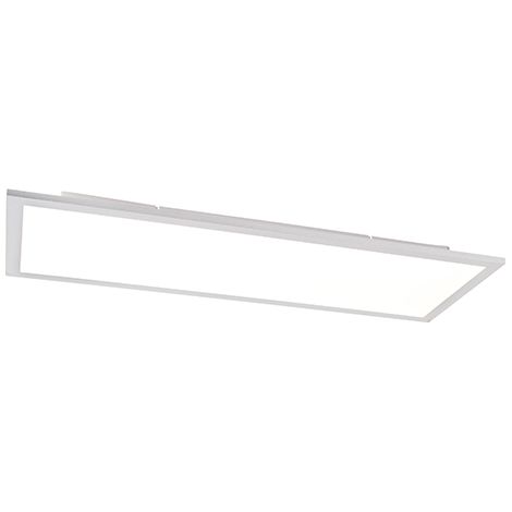 QAZQA Moderno Plafón de acero 80cm con LED y mando a distancia - Live Plástico /Acero Rectangular Incluye LED Max. 1 x 40 Watt (1/4)
