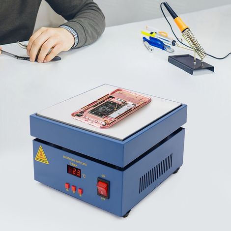 Station de soudage à préchauffage avec affichage numérique 800 W, plaque chauffante électronique de soudage pour table, plaque chauffante pour soudeur, station de soudage à préchauffage, 20 cm x 20 cm (1/5)