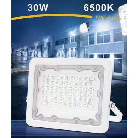 Trade Shop - LED-LEUCHTTURM 30W ULTRA SLIM WEISSES KALTES LICHT FÜR DEN AUSSENBEREICH 6500K NATÜRLICH 4000K FS30W-B -