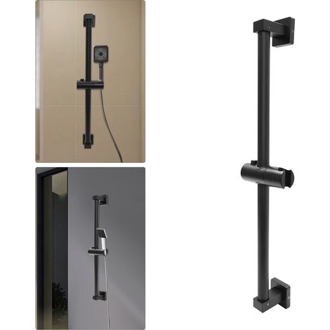 Colonne de douche 60cm en acier inoxydable, Barre de douche avec support de douchette et fixations murales réglable,Support pour douchette à main (1/5)