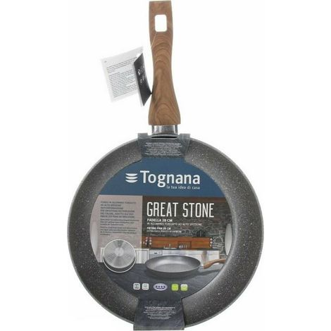 Padella 24 cm alluminio antiaderente tognana great stone cucina v7758p6grst