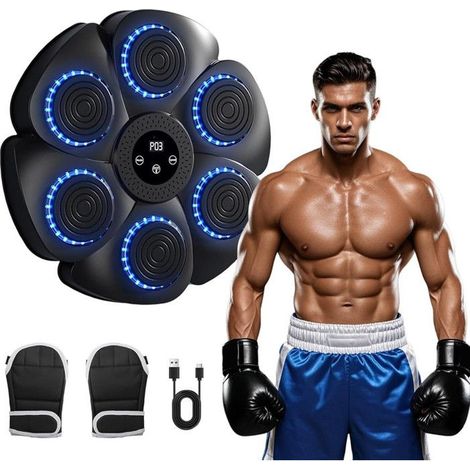 Machine de boxe musicale intelligente – Bluetooth, LED, 9 modes rythme – Compteur automatique – Entraînement (1/5)
