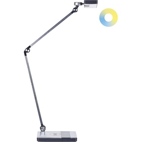 LED Desk Lamp LACERTA with Wireless Charger Metal Silver (1/5)