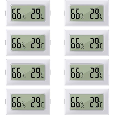 Mini-2-in-1-LCD-Digitalthermometer und -Hygrometer für den Innen- und Außenbereich, ideal für Gewächshäuser, Keller und Schlafzimmer – 8er-Pack (1/5)