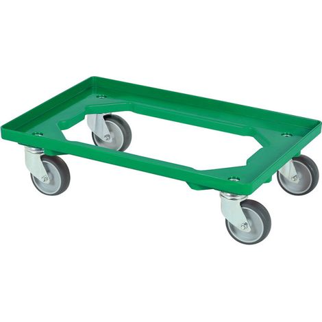 Chariot transport - Plastique - 250kg - 600x400x87mm - Vert - TR - Saro
