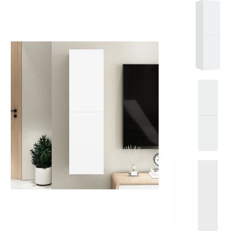 TV-Schrank Weiß 30,5x30x110 cm Holzwerkstoff - TV-Schrank - Wandregal - Wohnzimmerschrank - Regal Weiß - Holzwerkstoff (1/5)