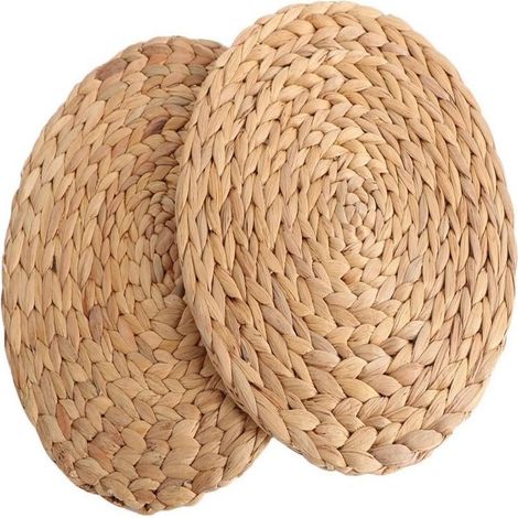 Platzset – Naturrattan – Wasserhyazinthe – Durchmesser 25 cm – Für den Innen- und Außenbereich – 2er-Set (1/5)