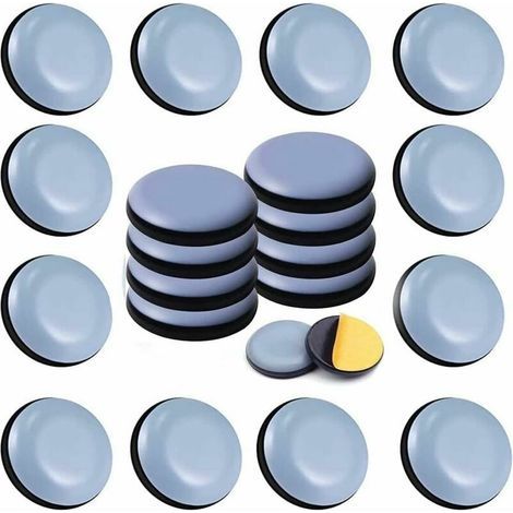 24 glissières de meubles en téflon 20 mm (rond) – Glissières de meubles auto-adhésives en téflon (1/5)