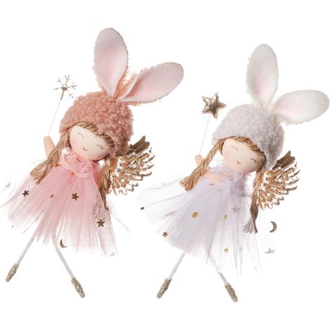 2pièces Ange de Noël Décoratif à Suspendre Décoration Personnalisée pour Sapin de Noël Décoration pour Sapin de Ange pour Intérieur (1/5)