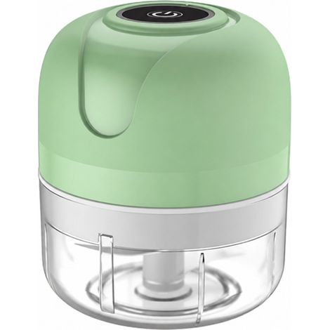Mini hachoir à ail électrique sans fil, vert, 100 ml, rechargeable par USB, outil de cuisine portable (1/5)