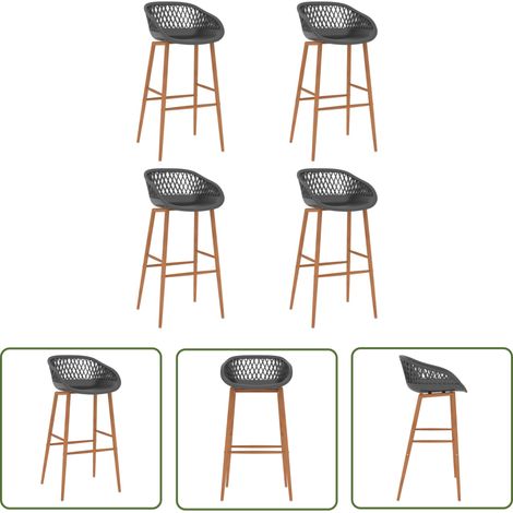 vidaXL Chaises de bar lot de 4 gris (1/5)