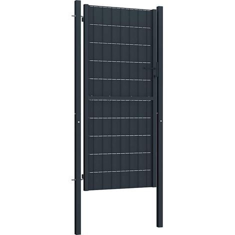 vidaXL Cancello per Recinzione in PVC e Acciaio 100x164 cm