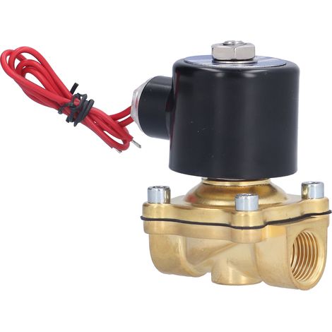 Électrovanne en laiton, pression 0–1,0 MPa, raccord 1/2 pouce, normalement fermée, à membrane, 12 V CC (1/5)