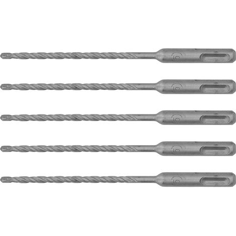 Lot de 5 forets à percussion rotatifs de 160 mm de longueur, à 2 goujures, à pointe carbure auto-centreuse, pour brique, pierre et béton (5 mm/0,2 po). (1/5)