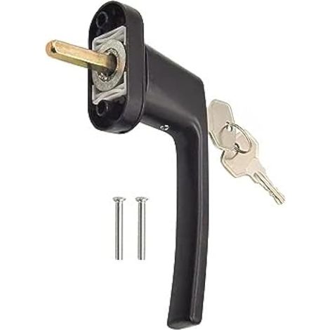 Poignées de fenêtre verrouillables, serrure de fenêtre, sécurité enfant avec serrure, sécurité de fenêtre, longueur de tige 35 mm, poignée de porte de balcon, poignées de porte en aluminium pour (1/5)