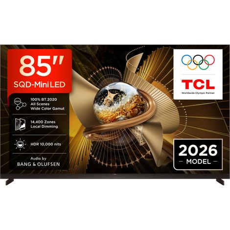 TCL X11L TV 85X11L SQD‑Mini LED da 85”, 4K UHD, 10.000 nit e 14.400 zone di dimming, Smart Google TV a 144Hz, Dolby Vision & Atmos, Audio Bang & Olufsen (1/4)