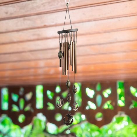 Windspiel aus Kupferlegierungs-Metallrohr zum Aufhängen für Zimmer, Außenbereich, Hof und Garten G953A (1/5)