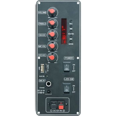 Carte Decodeur Audio MP3 - Bluetooth 5.0 - Puissance 2x10 W - Écran Couleur Numérique - Compatible Cartes SD/USB/FM/LINE IN - 1 Pièce (1/5)