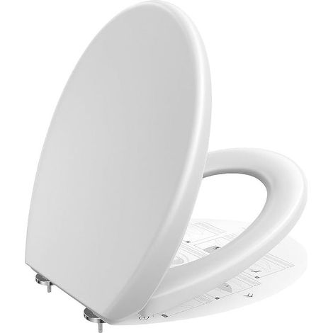 1 abattant WC ovale, frein de chute soft close, clipsable, blanc, siège démontable, facile à installer