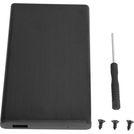 Boîtier externe pour disque dur 2.5 pouces SATA USB 3.0, en alliage d'aluminium noir, étui portable pour ordinateur (1/5)