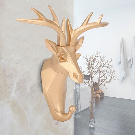 Plusieurs options d'installation, crochets créatifs en forme d'animaux de style nordique, crochets pour serviettes de bain sans traces, accessoires de salle de bain, tête de cerf. (1/5)