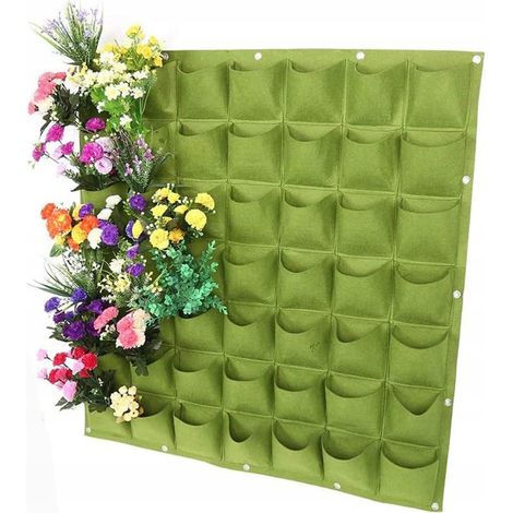 [PACZB] Parete da giardino verticale con tasche per piante, 49 tasche, 100x100 cm, D1177 (1/5)