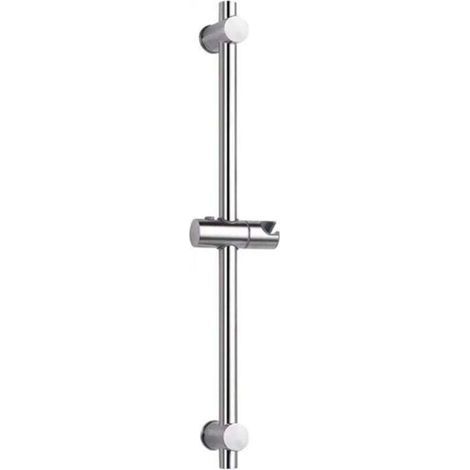 Barre de douche en acier inoxydable 304, avec fixation réglable en hauteur et en angle, acier inoxydable brossé et finition chromée polie, chrome acier inoxydable, Chrome poli, 66cm aiperq (1/4)