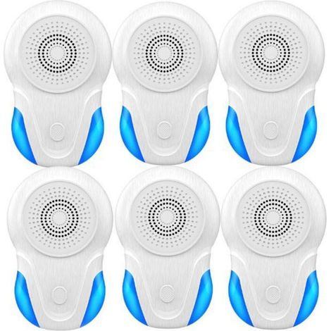 Set di 6 repellenti a ultrasuoni per interni contro insetti nocivi, scarafaggi, roditori, topi, cimici e ragni. Dispositivo antiparassitario (1/3)