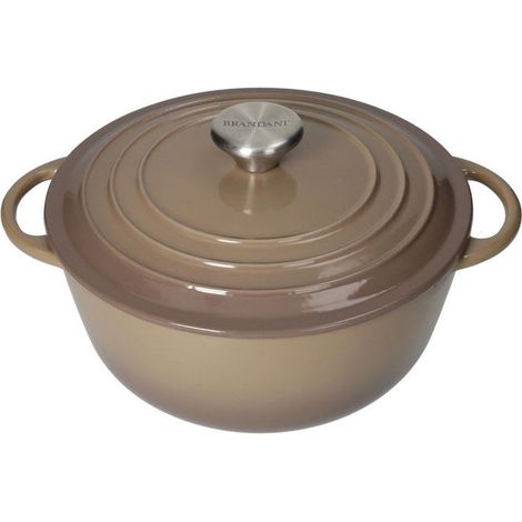 Brandani Casseruola Cocotte Tortora 3 Litri Ghisa Smaltata Diametro 22 cm