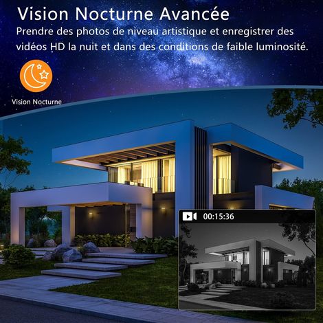 Sonnette sans fil avec caméra, sonnette vidéo sans fil avec carillon, 1080P FHD, détection humaine PIR, batterie 6400 mAh, angle de vision de 170°, étanche IP66 MNS (1/4)