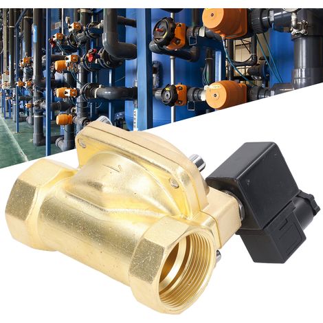 Électrovanne solénoïde en laiton haute pression à membrane, 2 positions, 2 voies, normalement fermée, à commande pilote, 110 V CA (G2). (1/5)