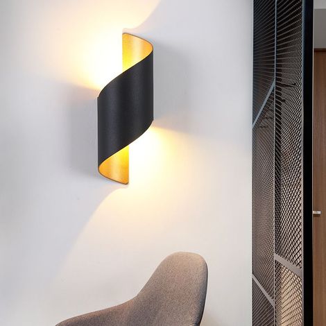 QAZQA Applique Murale Extérieure LED Étanche IP66 Lampe Murale Extérieure en Aluminium Moderne Intérieu Lumière Pour Cour Jardin Terrasse Proche Mur Patio Villa Couloir,Blanc Chaud,Noir