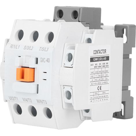 Contacteur AC 40A 220V 50Hz GMC-40, 2NO+2NC, rail DIN, pour alimentation résidentielle marche/arrêt (1/5)