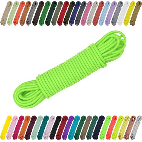 Cordon élastique en caoutchouc 2 mm, 3 mm pour couture, bricolage et extérieur – Caoutchouc rond, corde d'expansion, élastique vert fluo, 3 mm x 10 m