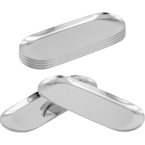 Lot de 6 plateaux ovales en acier inoxydable - 23 x 9,5 cm - Pour la maison, le restaurant, l'hôtel (1/5)