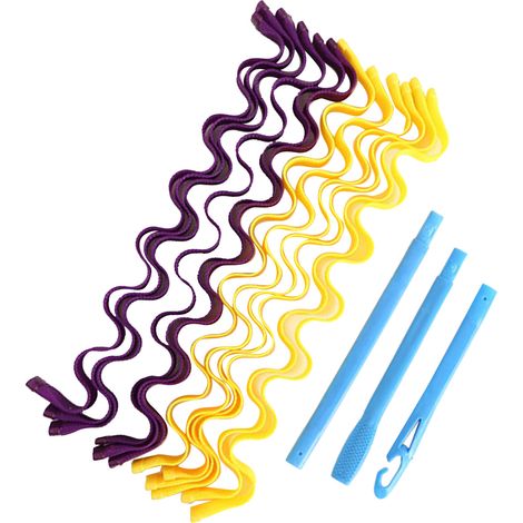 Kit de coiffure à boucles spirales DIY, rouleau de coiffure en plastique pour cheveux extra longs (55 cm / 21,7 pouces), 12 pièces (1/5)