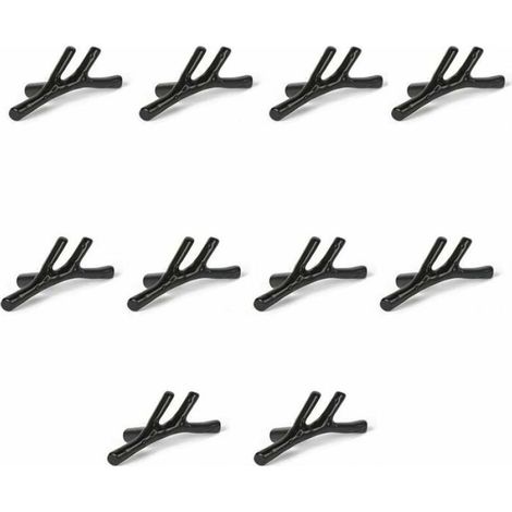 Bouton De Porte - Alliage De Zinc - Forme De Branche - Pour Placard Tiroir Meuble Cuisine Salle De Bain - Noir - Lot De 10
