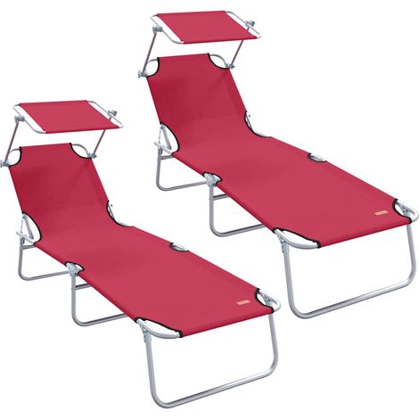Maison Exclusive - Sonnenliege 2 pcs Rot 58 x 188 x 77cm Polyeste
