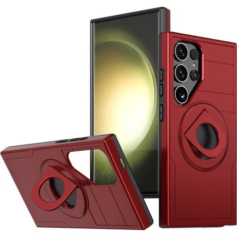 Custodia per Samsung Galaxy S24 Ultra, con magnete militare, compatibile con MagSafe, colore rosso. (1/5)