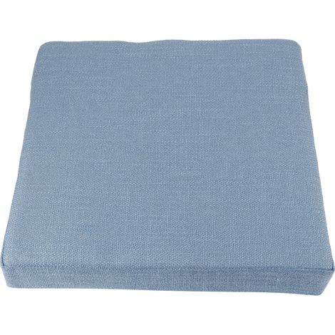 Quadratisches Kissen für Bodensitzplätze, Liegestühle, Tatami-Matten und Couchtische, erhöhtes Kissen (übergroß) – einzeln verpackt in einem Beutel – aus blauem Leinen, 40 x 40 x 6 cm