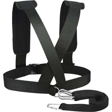 Ban-DOUlière de support de poids, bandes de résistance, sangle d'épaule de fitness, boucle élastique Ban-DOUlière rembourrée réglable, harnais de traîneau, harnais de traction de pneu pour entraîn- (1/4)
