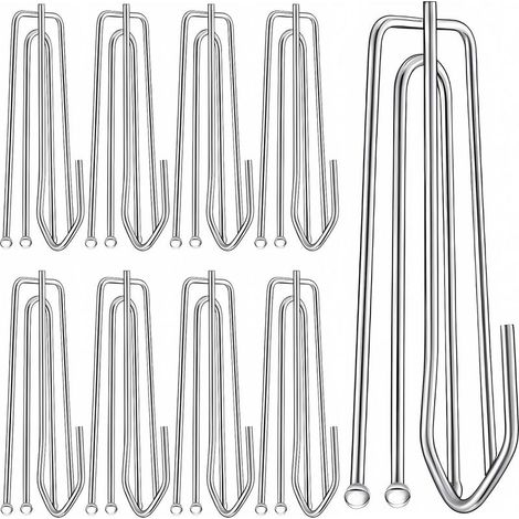 Crochet rideau à griffes en acier inoxydable, 4 dents, accroche pince pli, clip crochet pour suspendre rideaux et tringles de rideau (1/5)