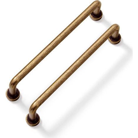 Tiradores de cocina de latón antiguo (juego de 2) - Distancia entre centros: 160 mm - Estilo vintage (1/5)