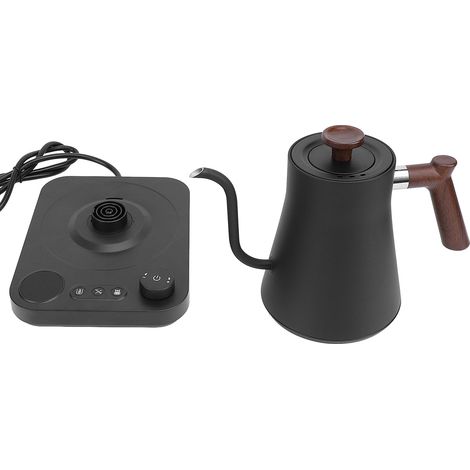 Bouilloire électrique à col de cygne 1200W acier inox 304 réglage précis température théière cafetière verseuse écran LCD minuterie domestique noir prise UE 220V (1/5)