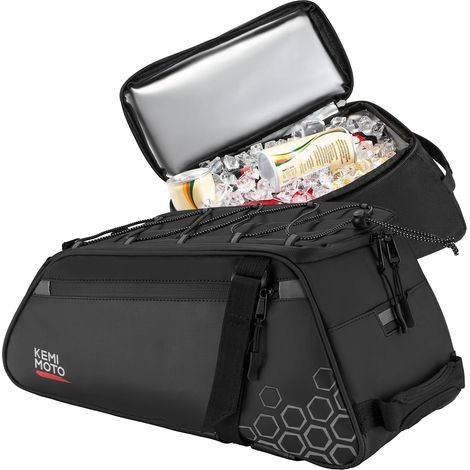 17L Sacoche Velo Porte Bagage Arriere 2 en 1, 11L Sacoche Vélo Arrière avec 6L Sacs Isothermes Amovibles, Sac Vélo Etanche Multifonctionnelle avec Poignée de Transport et Bandoulière (1/5)